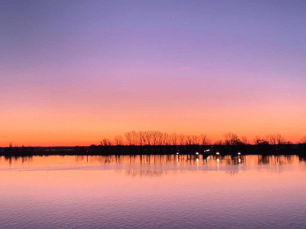 The Weser river is marvelous with the sun rising. Amazing colours!