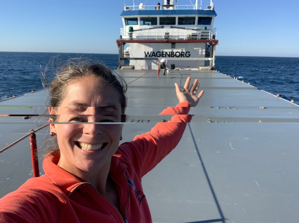 Checking the vessel while sailing in the Biscay!